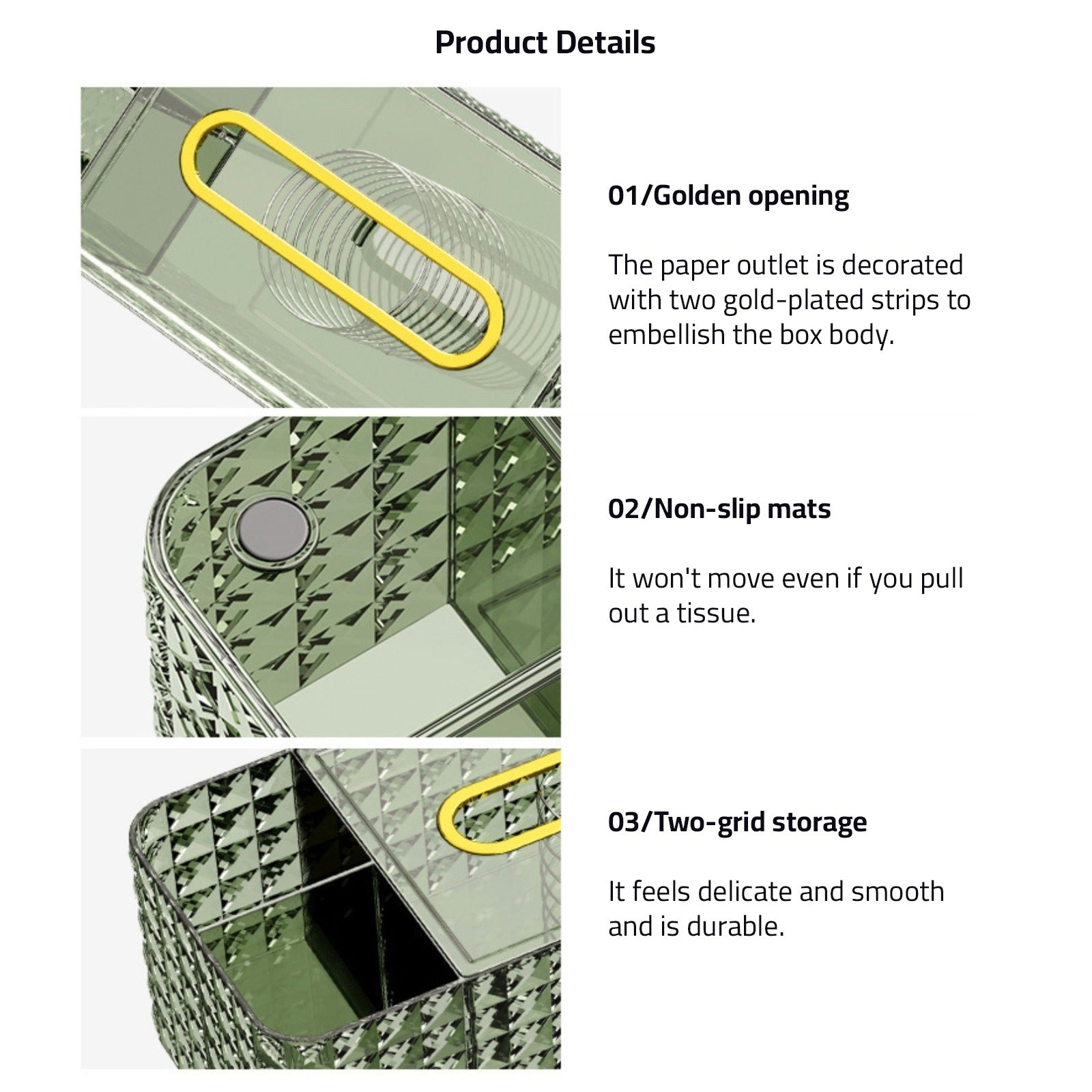 Product Details Of Luxury Tissue Box Holder.