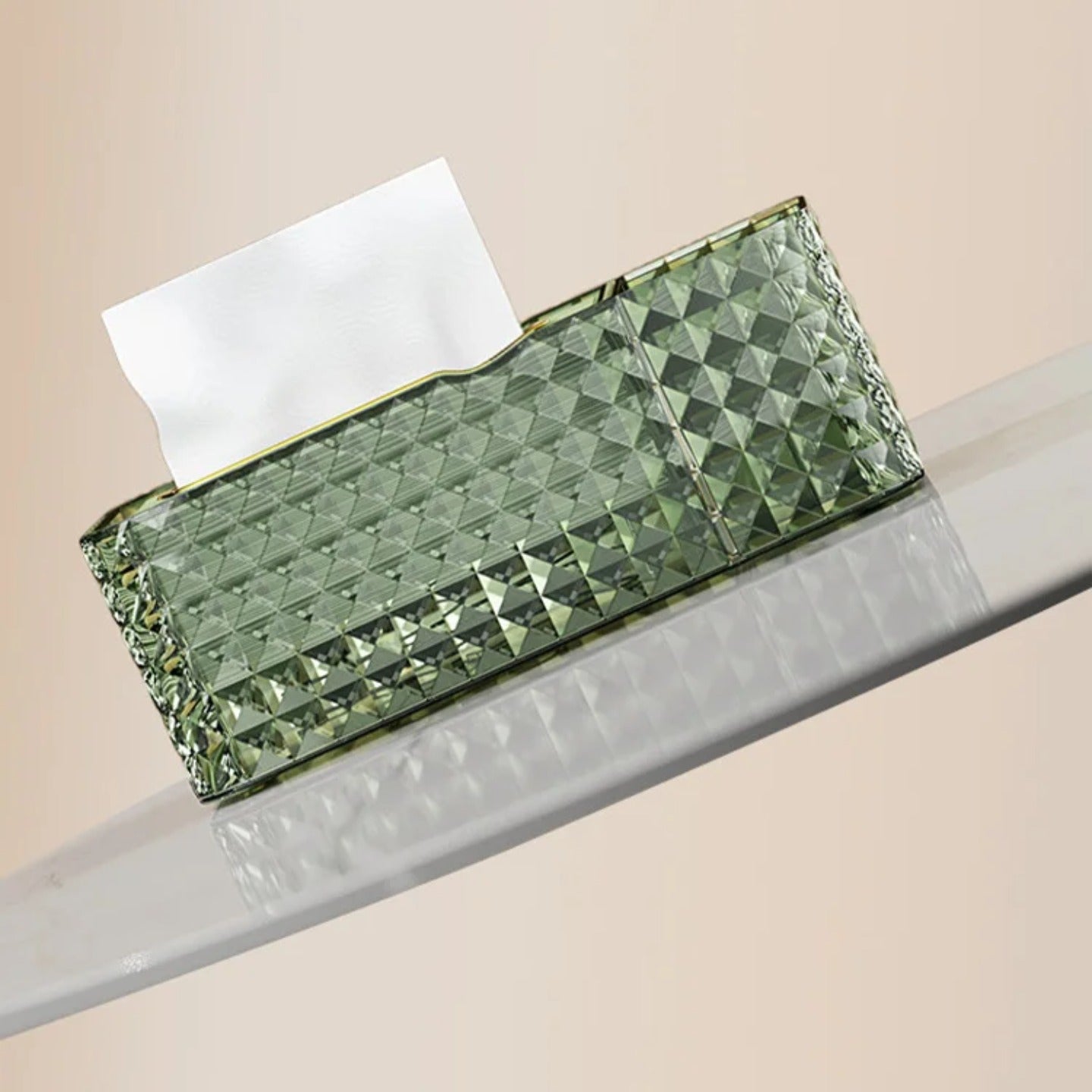 Luxury Tissue Box Holder Organized with Tissues.