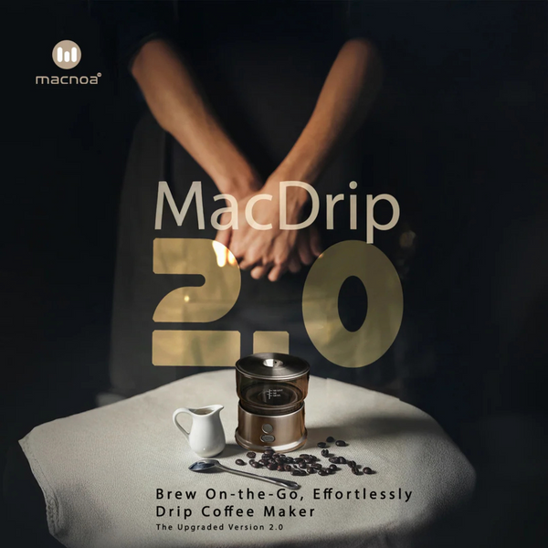 A Person is Standing Next to MacDrip 2.0 Portable Electric Coffee Maker.