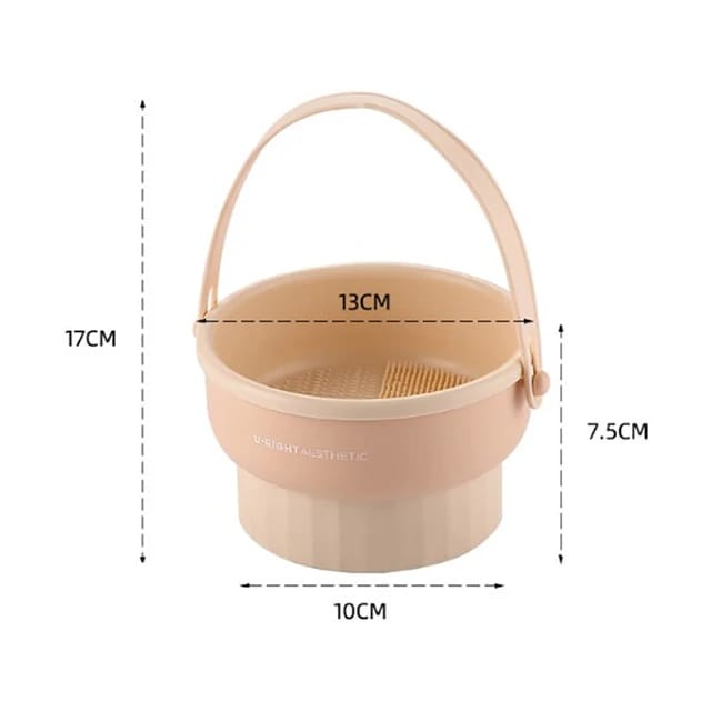 Makeup Brush Cleaning Mat with Brush Drying Holder with its size