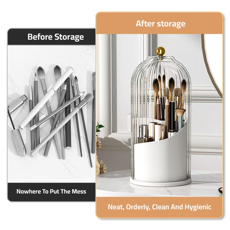 Before and After Usage Of Makeup Brush Holder Organizer Stand.