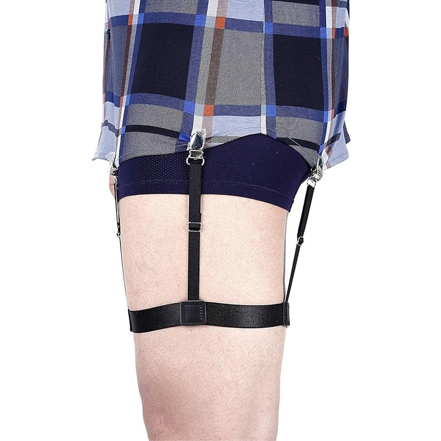 man wearing Mens Shirt Stays Garters