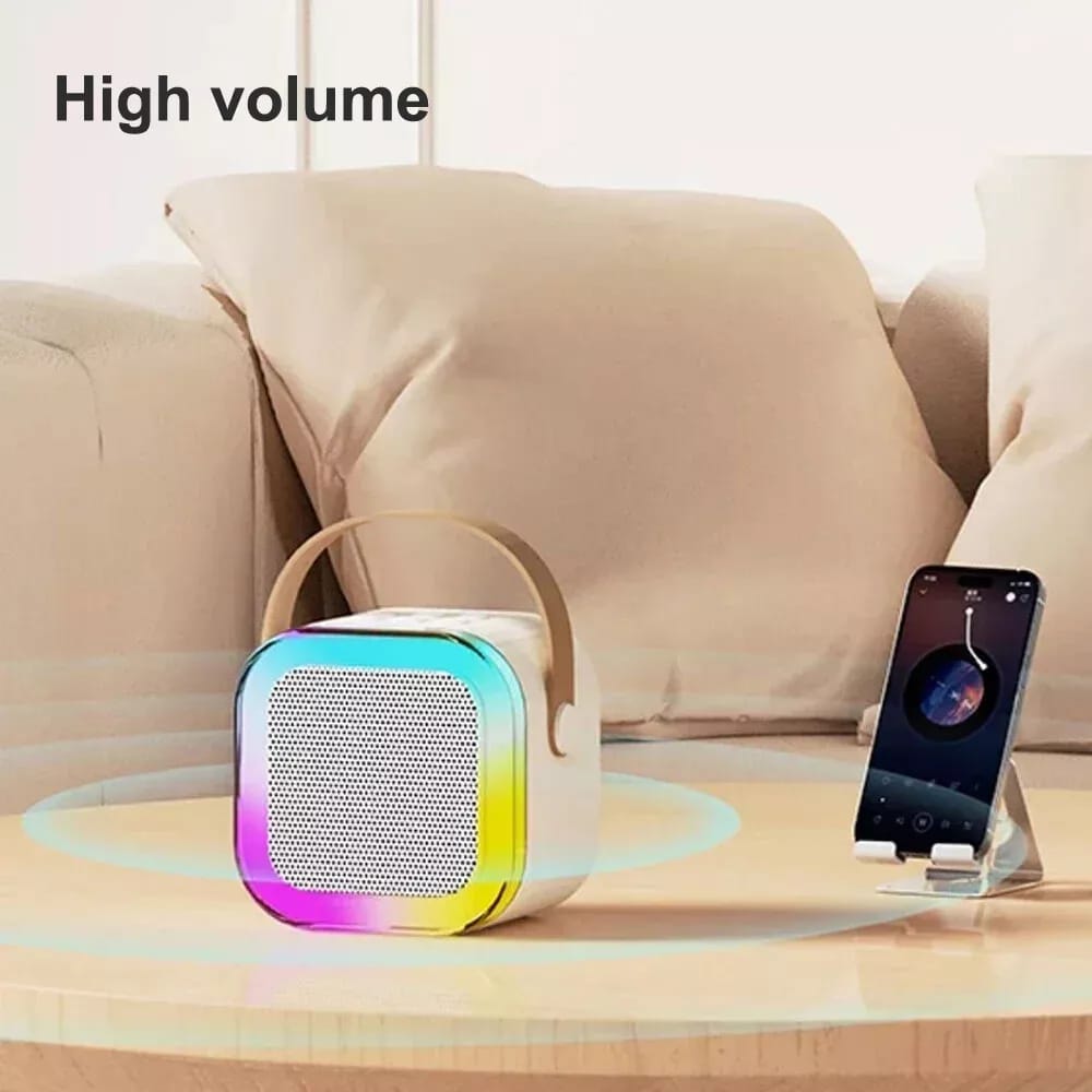 Mini Bluetooth Speaker With Wireless Karaoke Microphone.