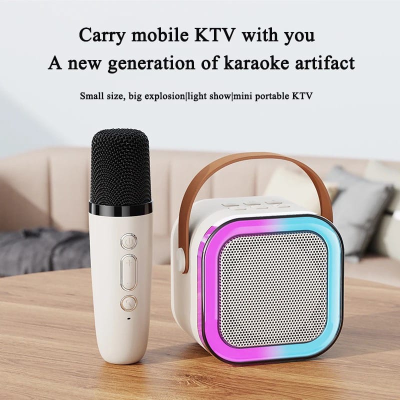 Mini Bluetooth Speaker With Wireless Karaoke Microphone.