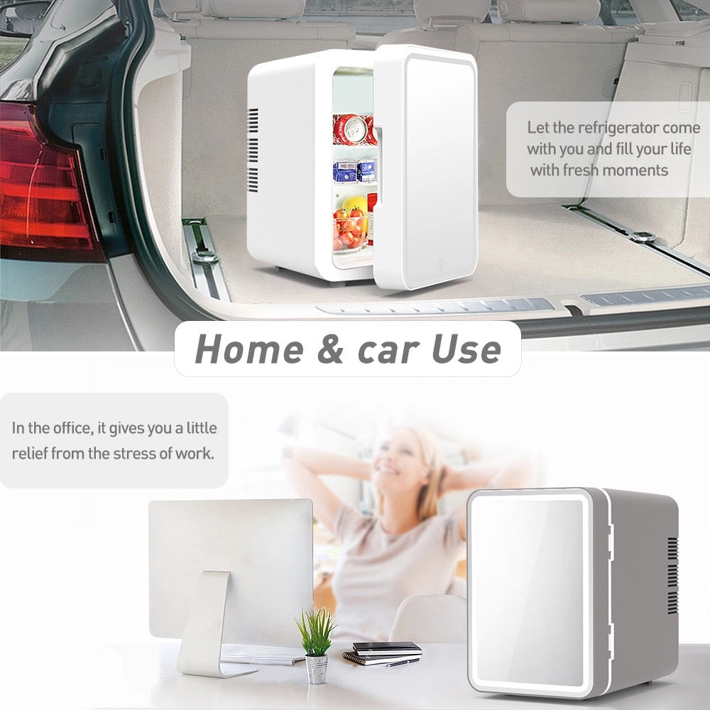 Mini Multifunction Cosmetic Refrigerator With Mirror.
