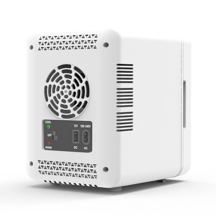 Back Side Of Mini Multifunction Cosmetic Refrigerator With Mirror.