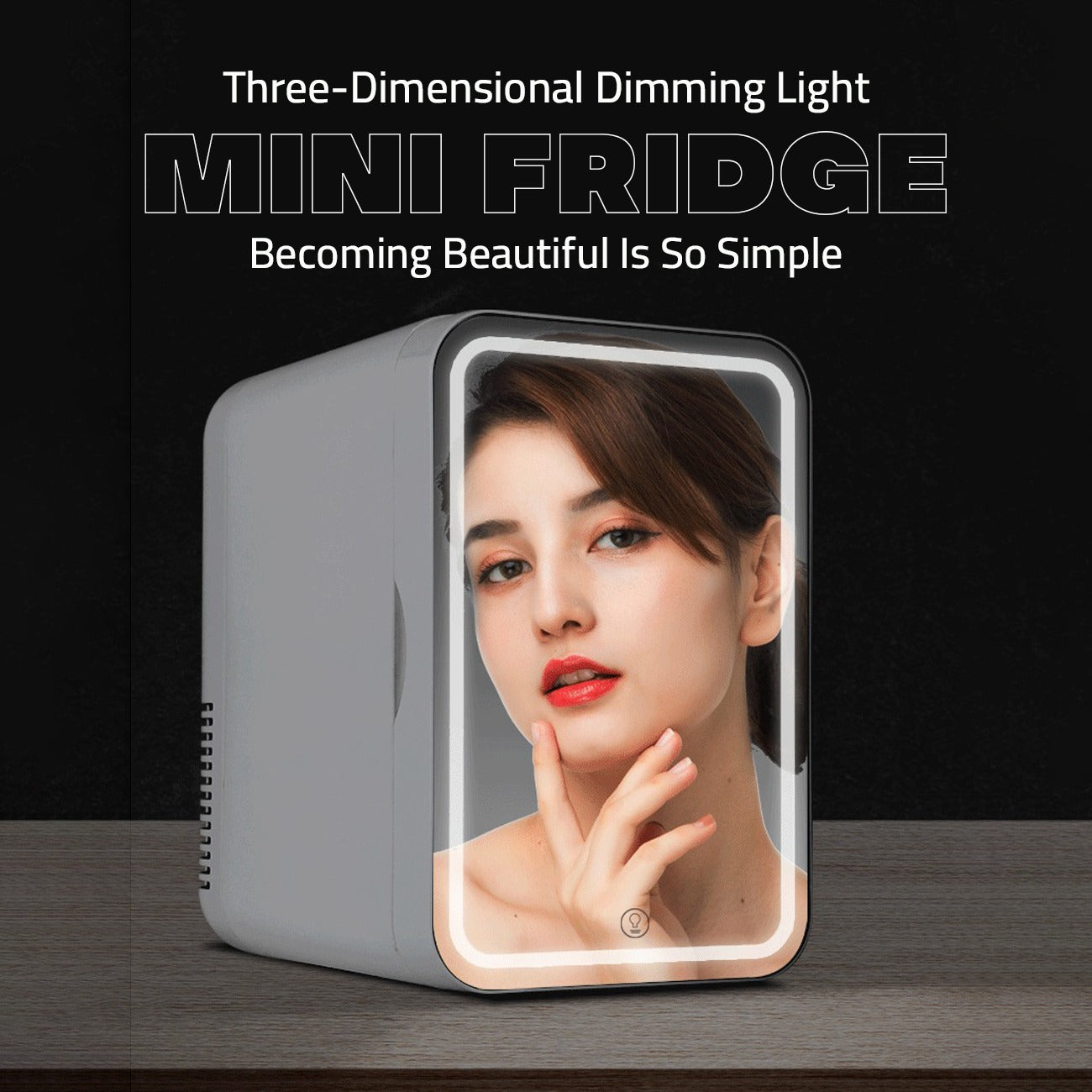Mini Multifunction Cosmetic Refrigerator With Mirror.