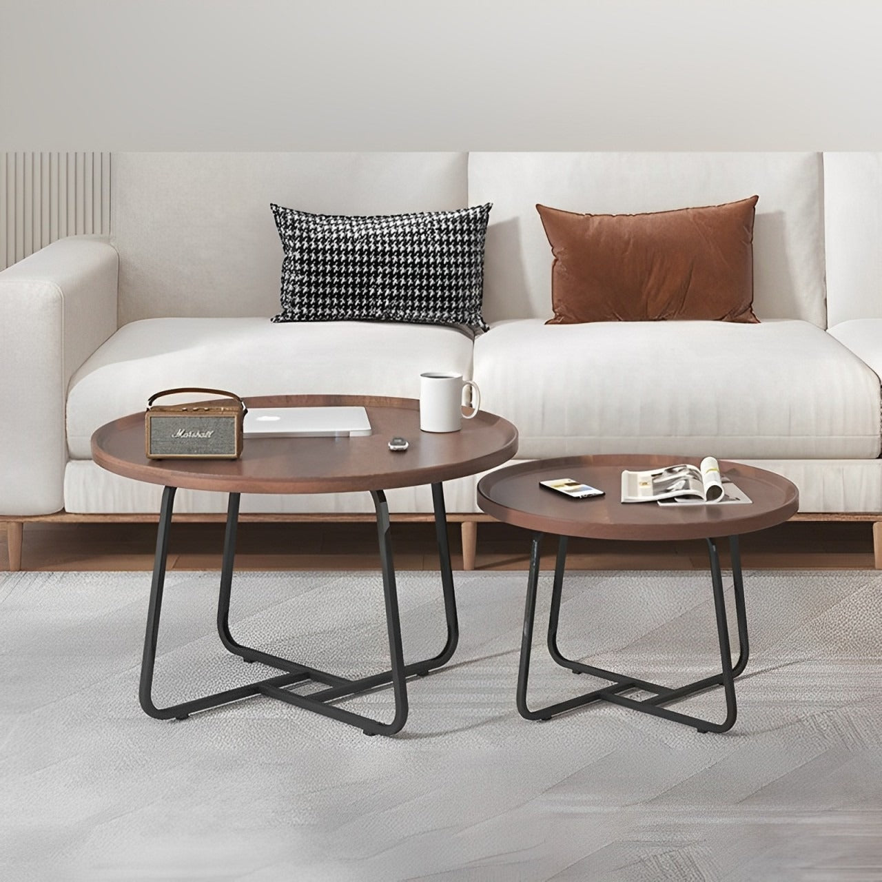 Modern Coffee Table Set Placed at Living Area.
