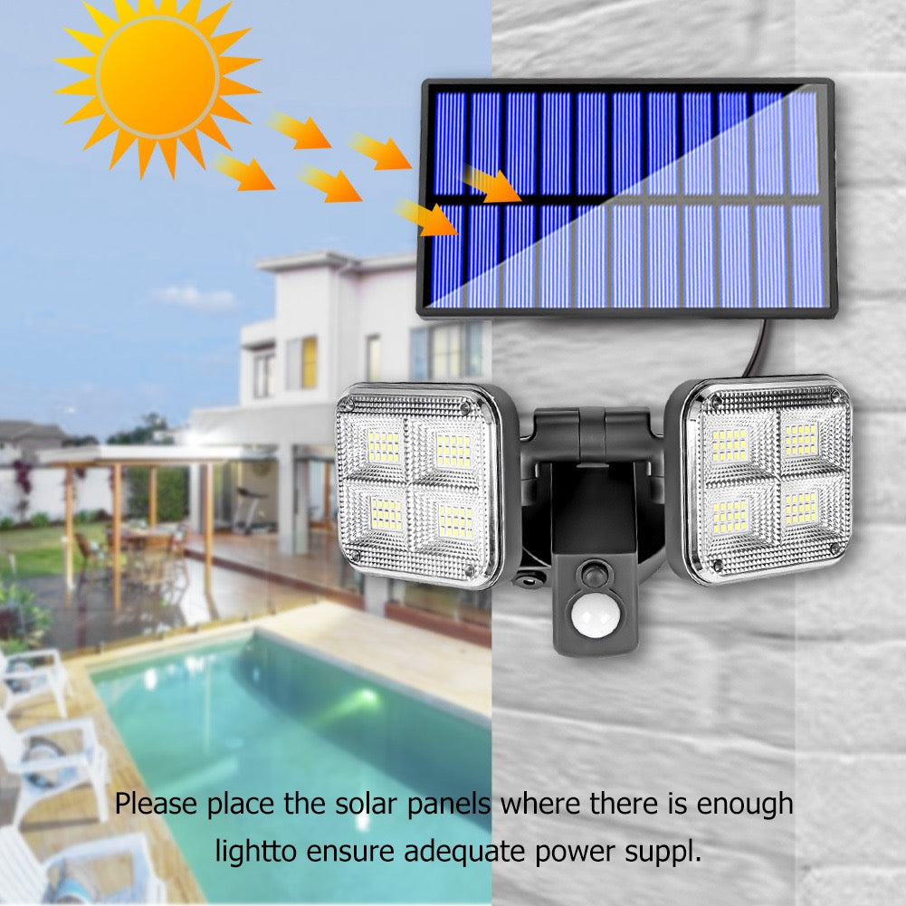 Motion sensor LED solar light placed on the wall