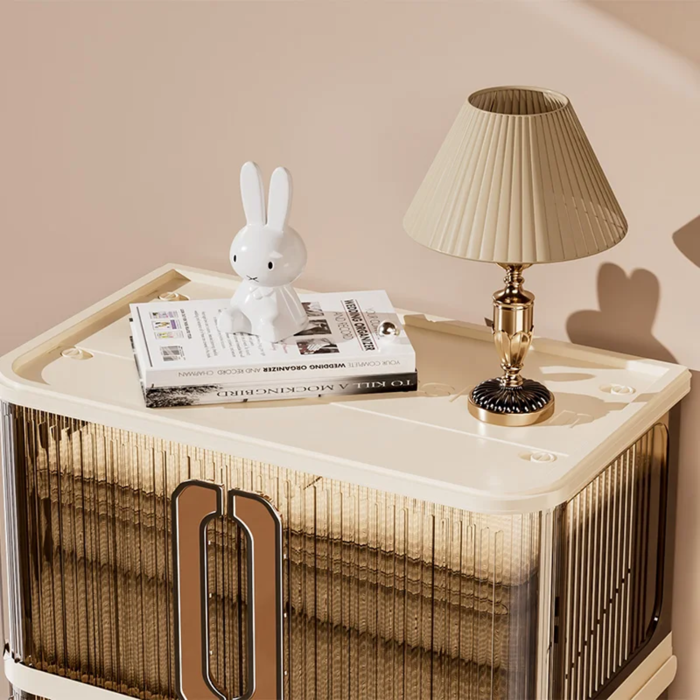 Top Portion Of Multi-Layer Movable Storage Cabinet.