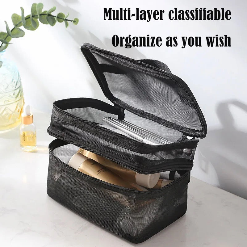 Double Layer Mesh Cosmetic Bag