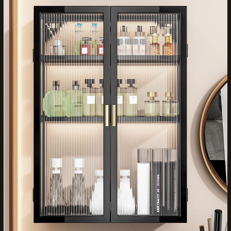 Home Storage Rack Shelf With Cabinet Doors.