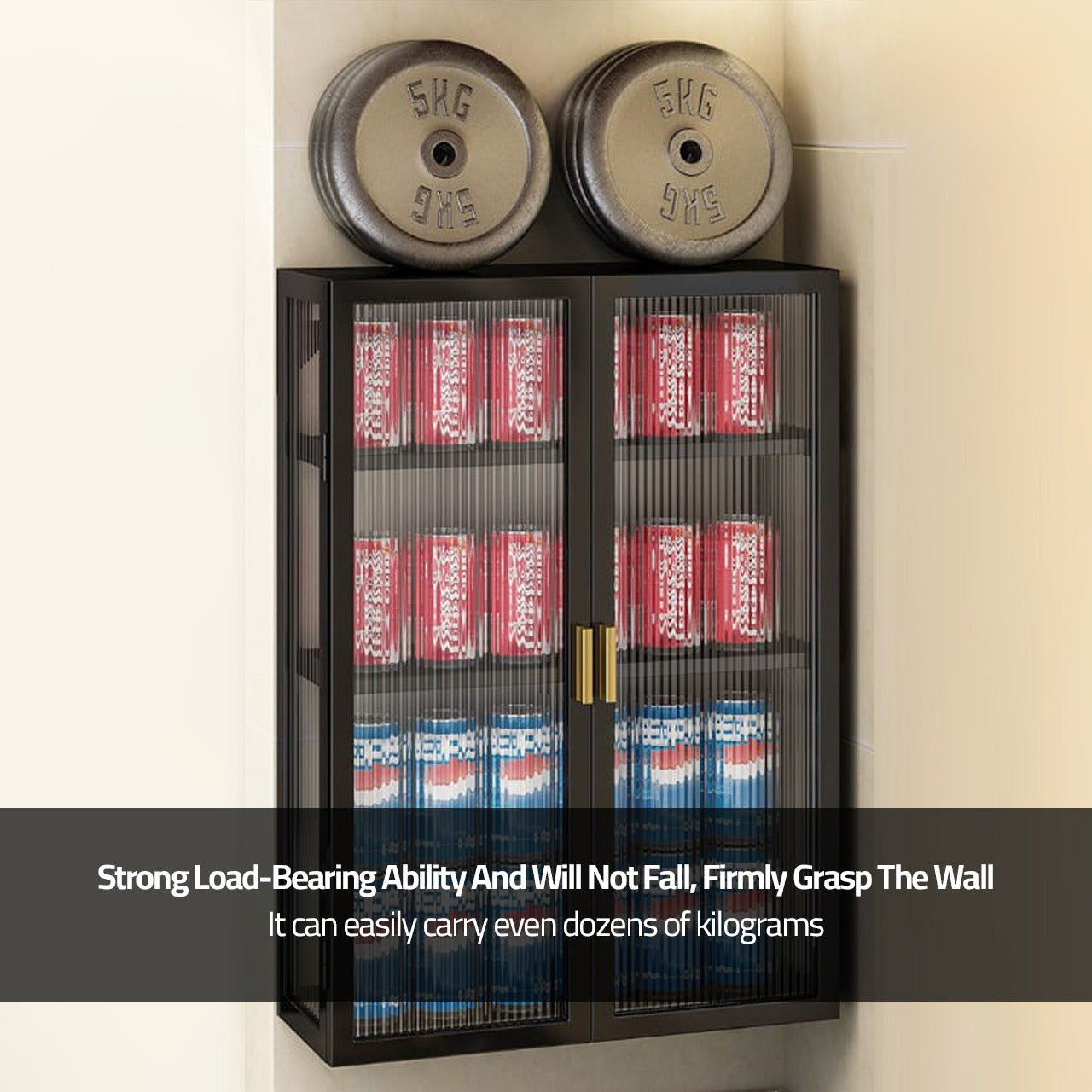 Capacity Of Home Storage Rack Shelf With Cabinet Doors.