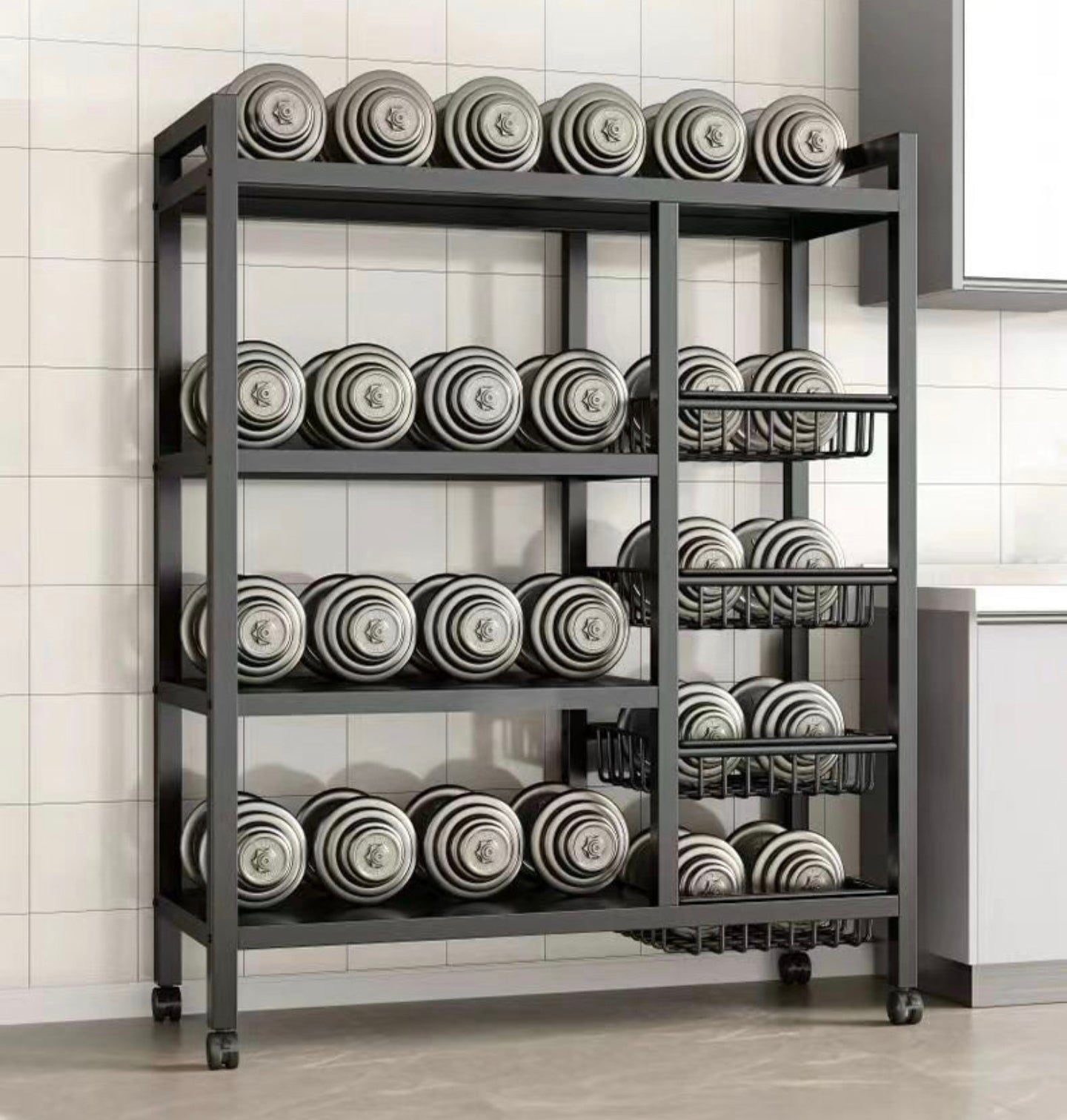 Multi-Tier Kitchen Storage Rack Bearing Weight.