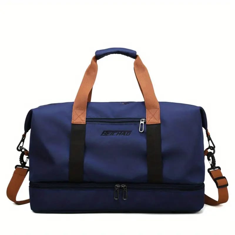 Blue Multi-functional Fashion Fitness Travel Duffle Bag.