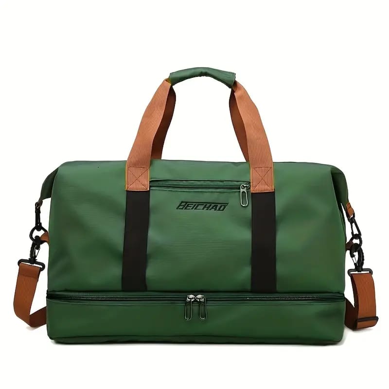 Green Multi-functional Fashion Fitness Travel Duffle Bag.