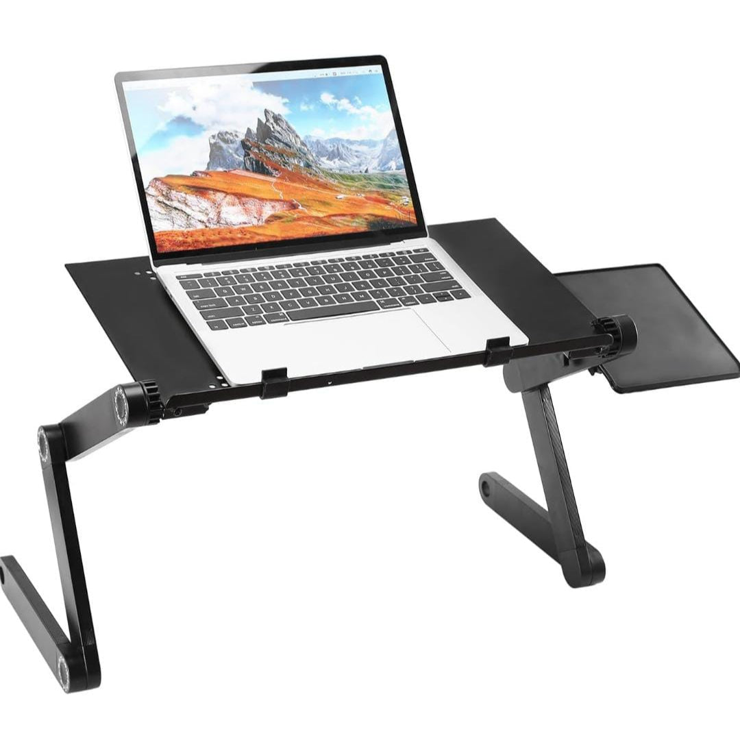 A Laptop is Placed On a Multi-functional Laptop Holder Stand.