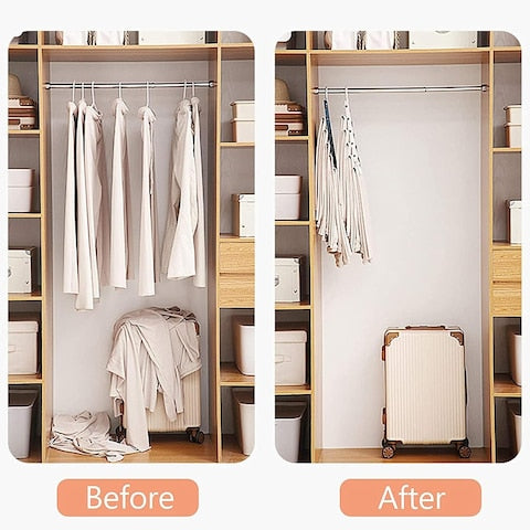 Cloths are Hanged On the Wardrobe Using Multi-functional Pant Hanger.