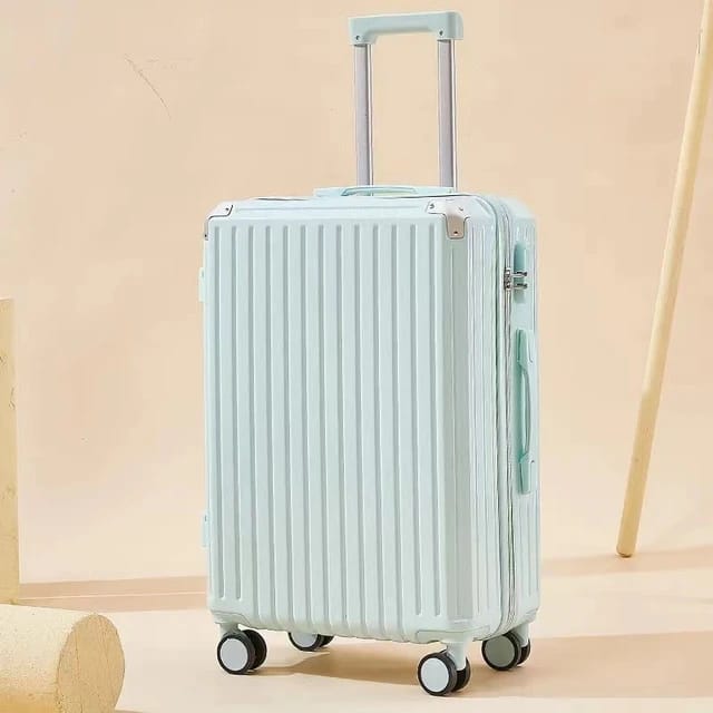 Light Blue Multi-functional Travel Suitcase With USB Charging Ports