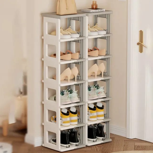 Multi-layer Foldable Shoe Rack Shelf Where Shoes are Arranged in it.