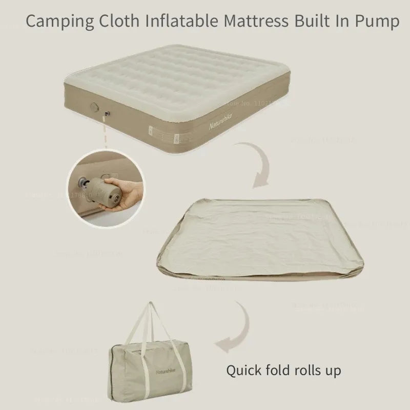 Portable Inflatable Mattress for Outdoor Camping Travel with Built-in Inflating Pump