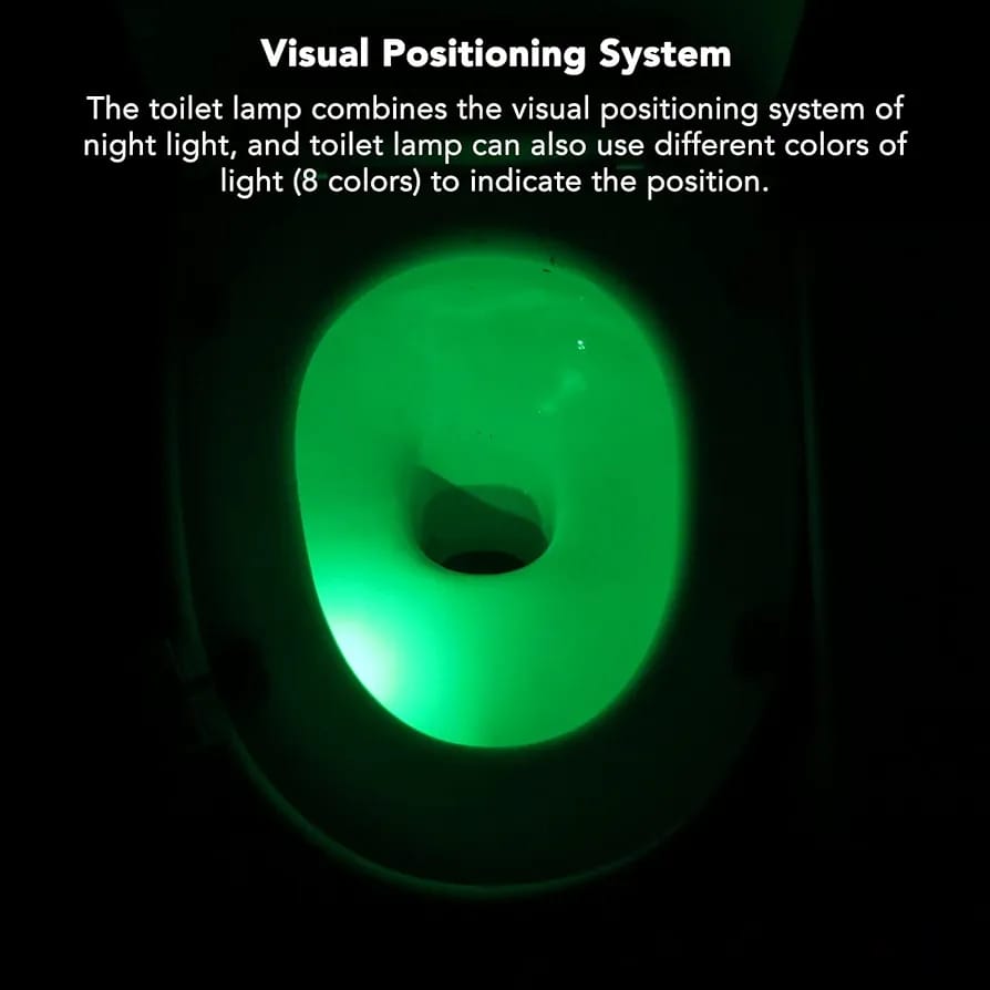 A Toilet with Night Lamp.