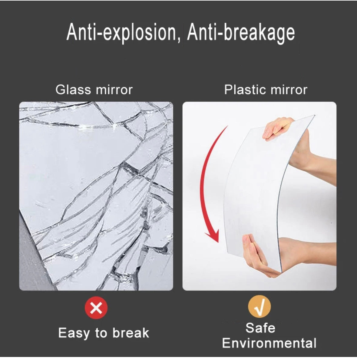 A comparison between glass mirrors and HD Self-Adhesive Acrylic Mirrors