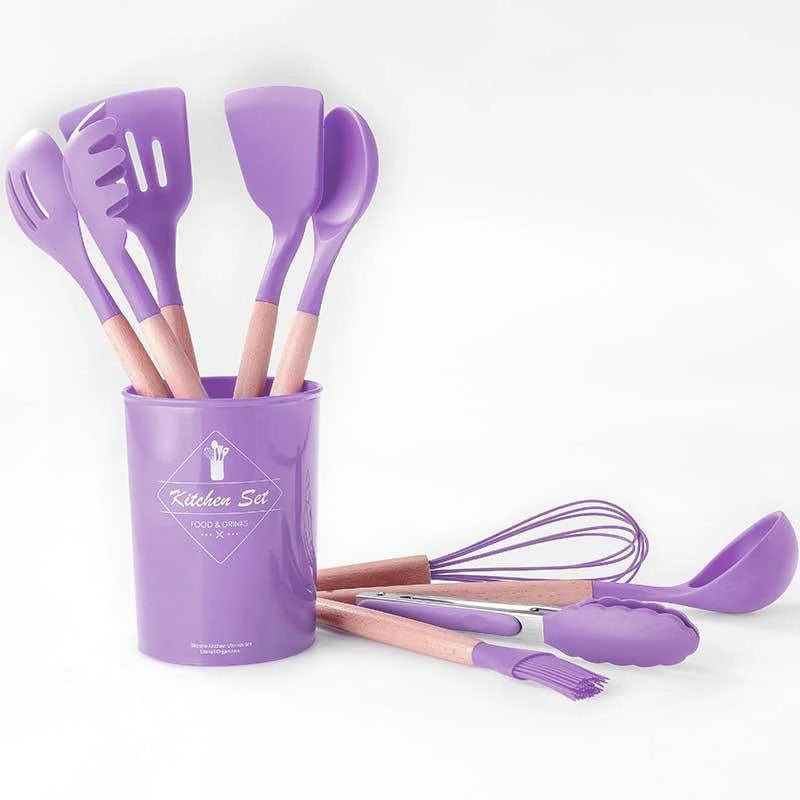 12 Pcs Non Stick Silicone Kitchen Utensils Cooking Tools Set