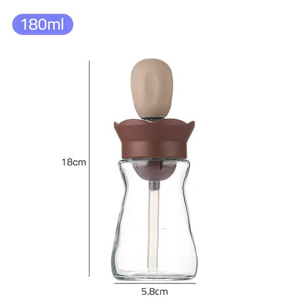 Oil Dispenser Spray Bottle with Silicone Brush Grey Color.