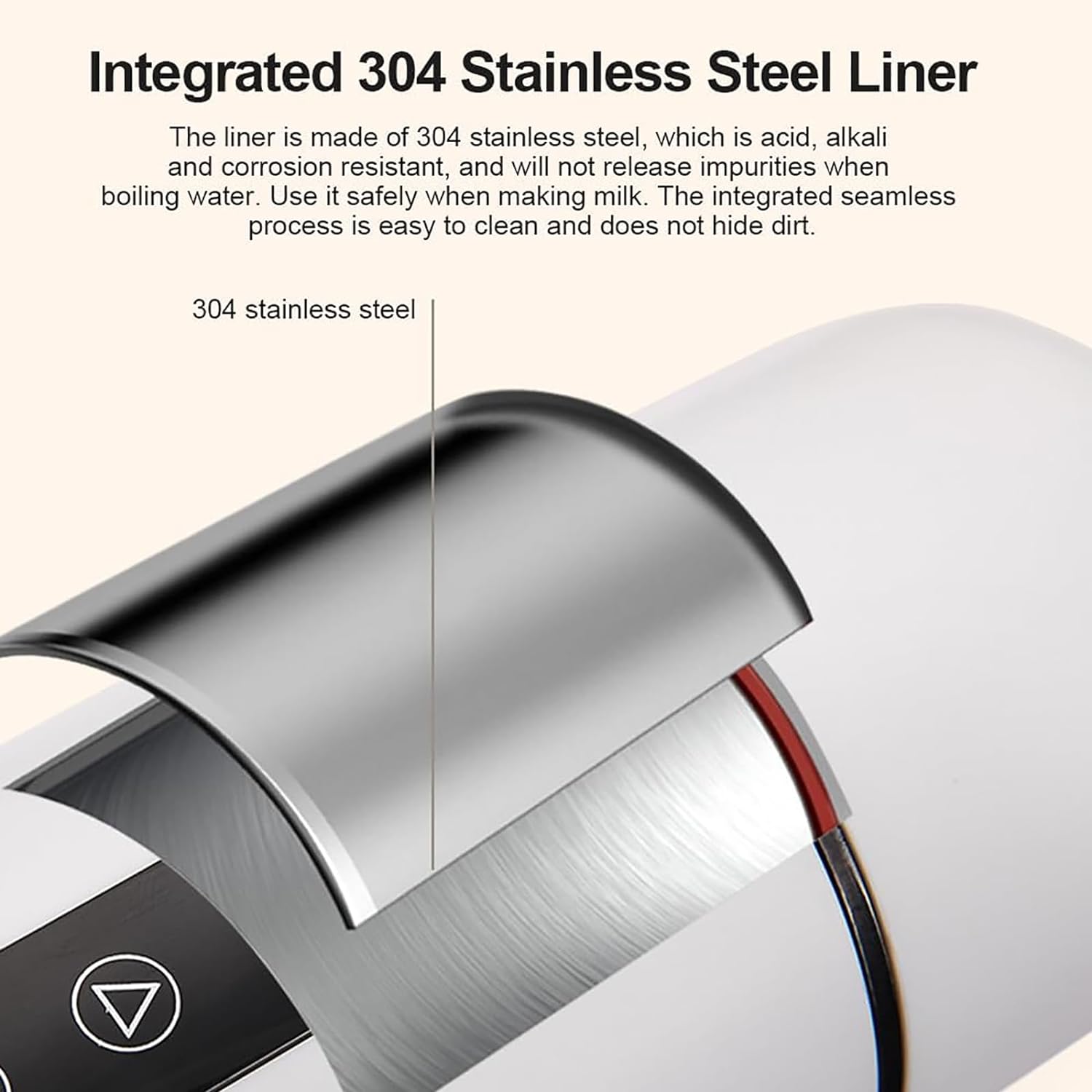 Portable Coffee and Tea Car Heating Bottle Cup featuring an integrated 304 stainless steel liner