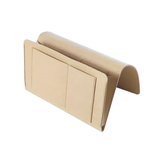 Felt Bedside Storage Bag in beige color