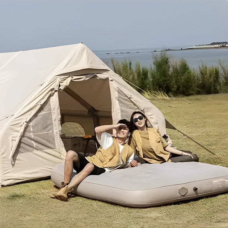 Portable Inflatable Mattress for Outdoor Camping Travel with Built-in Inflating Pump
