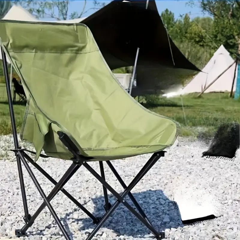 Outdoor Camping Chair, Reclining Foldable Lawn Chair