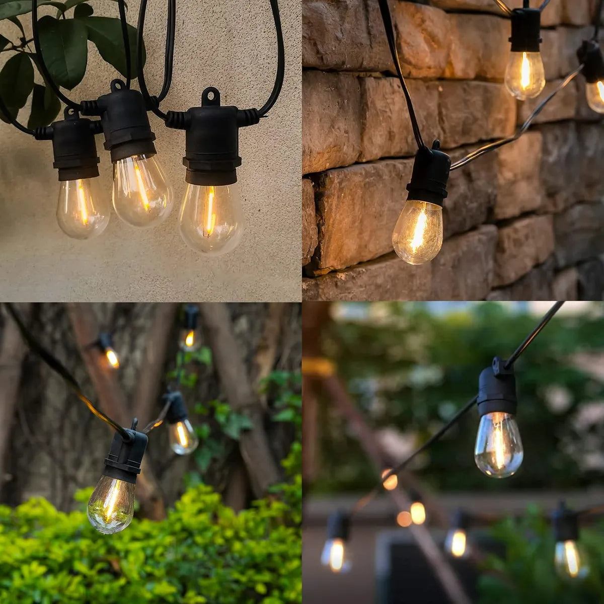 Outdoor LED String Light is Hanged at Different Areas.