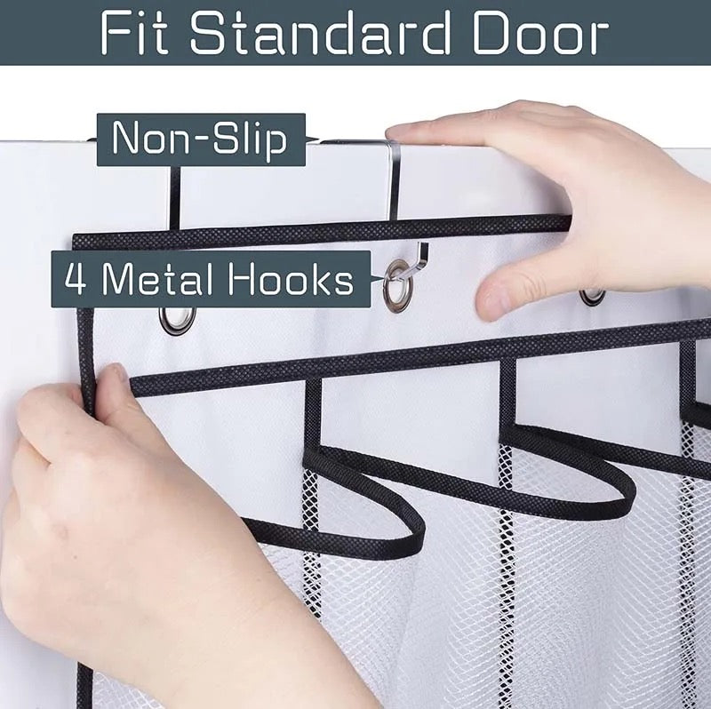 Over the Door Shoe Holder Rack with 4 metal Hooks