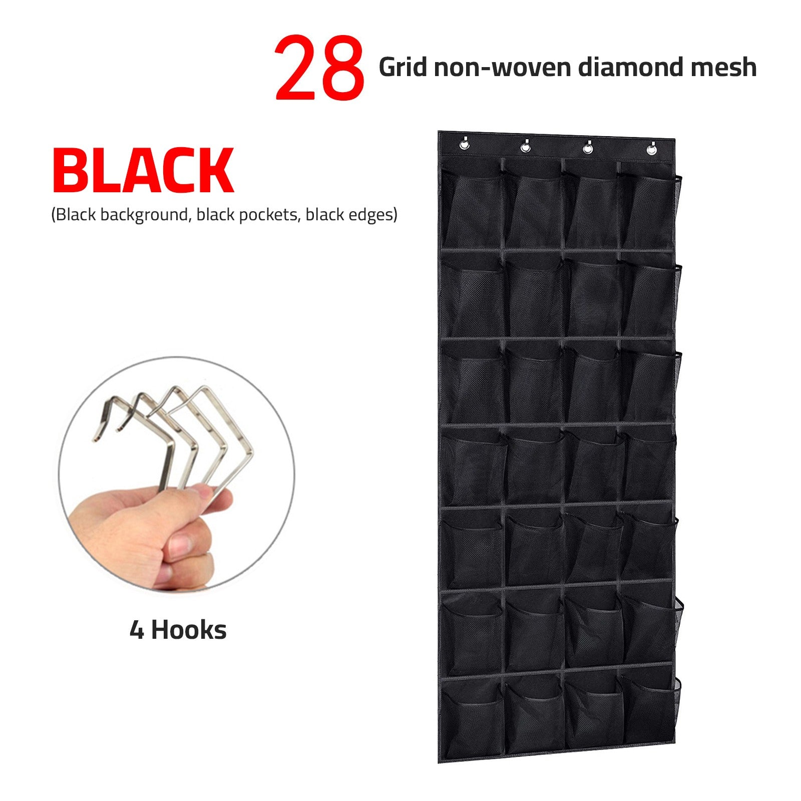 Over the Door Shoe Holder Rack in black color