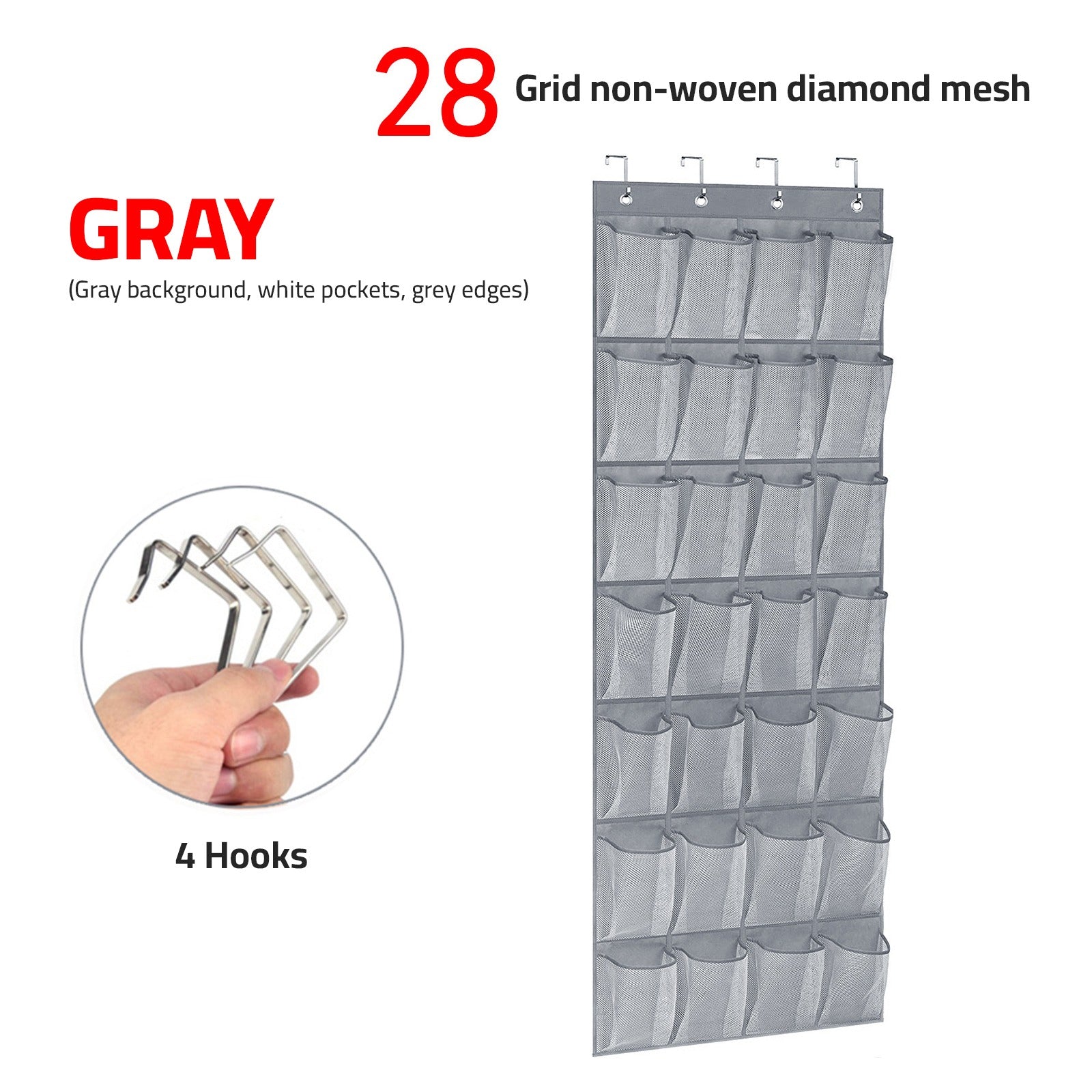 Over the Door Shoe Holder Rack in gray color