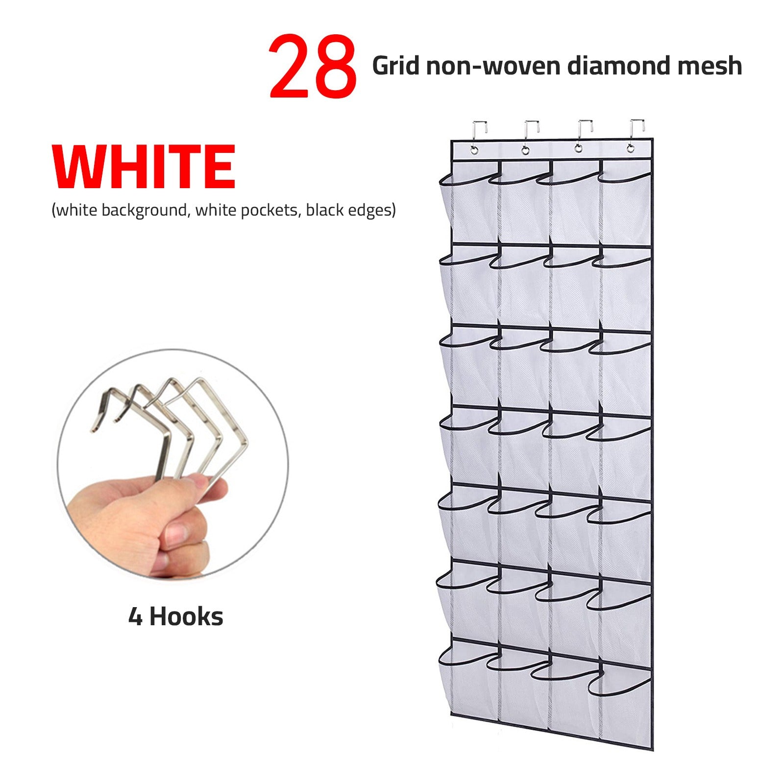 Over the Door Shoe Holder Rack in white color