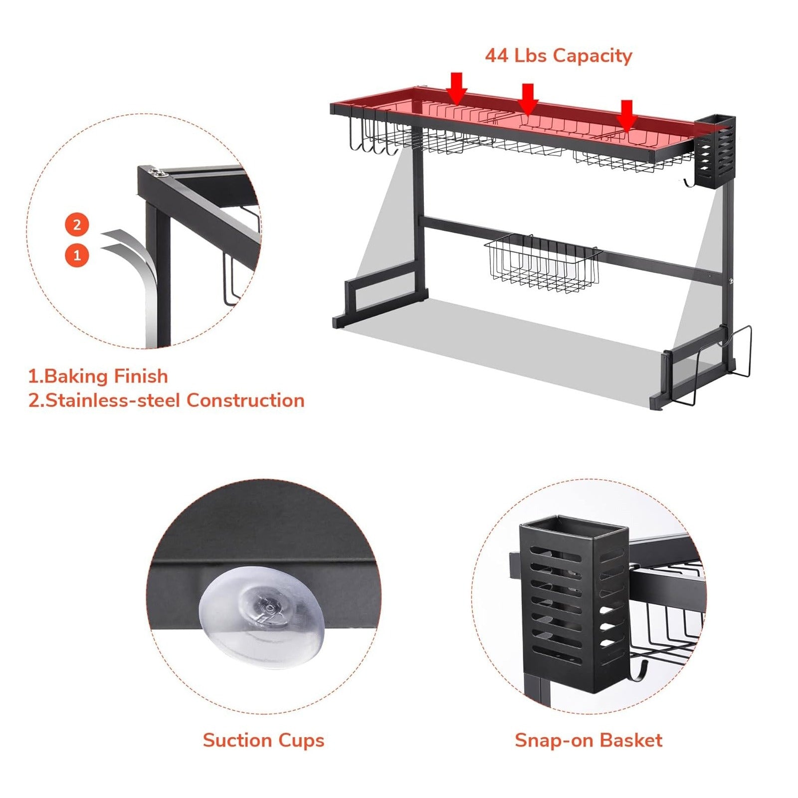 feature os Over the Sink Dish Drying Rack