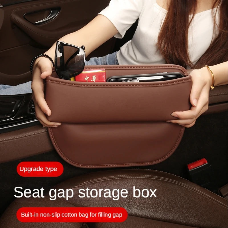 a lady placing in the Car Seat Gap Storage Box Organizer
