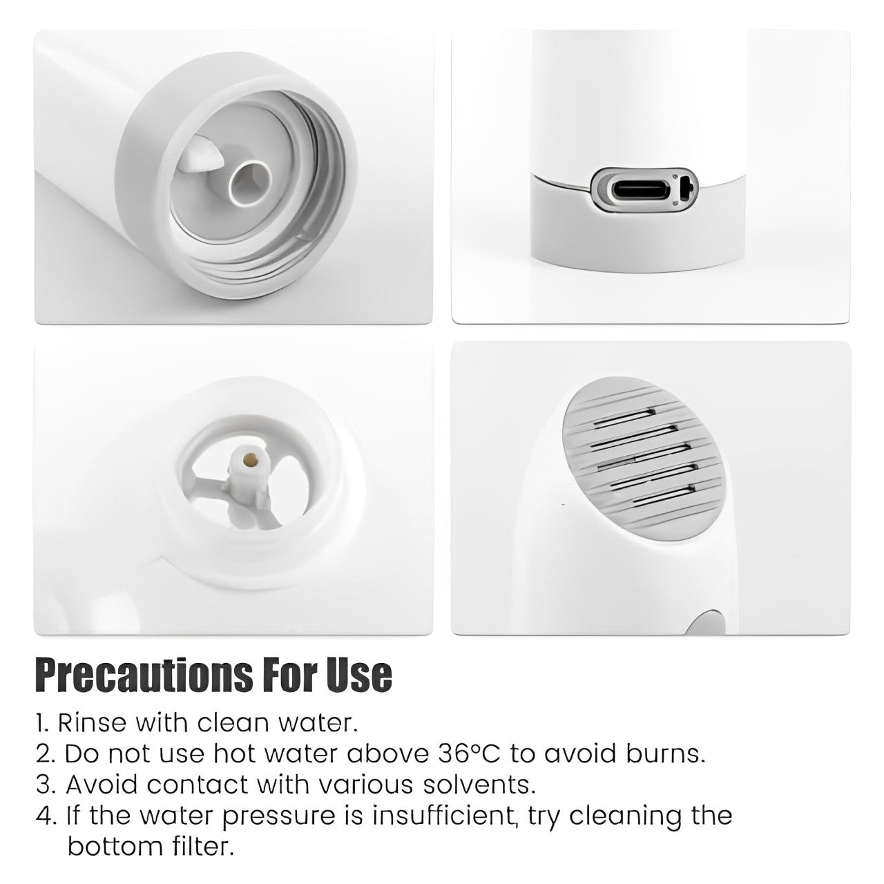 Parts Of Portable Electric Flushing Device.