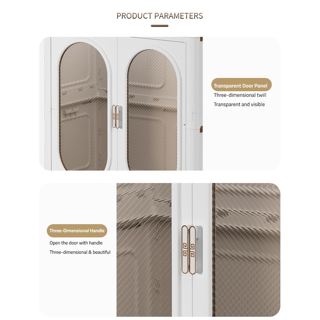 Parts Description Of Wardrobe Storage Cabinet Shelf Bins.
