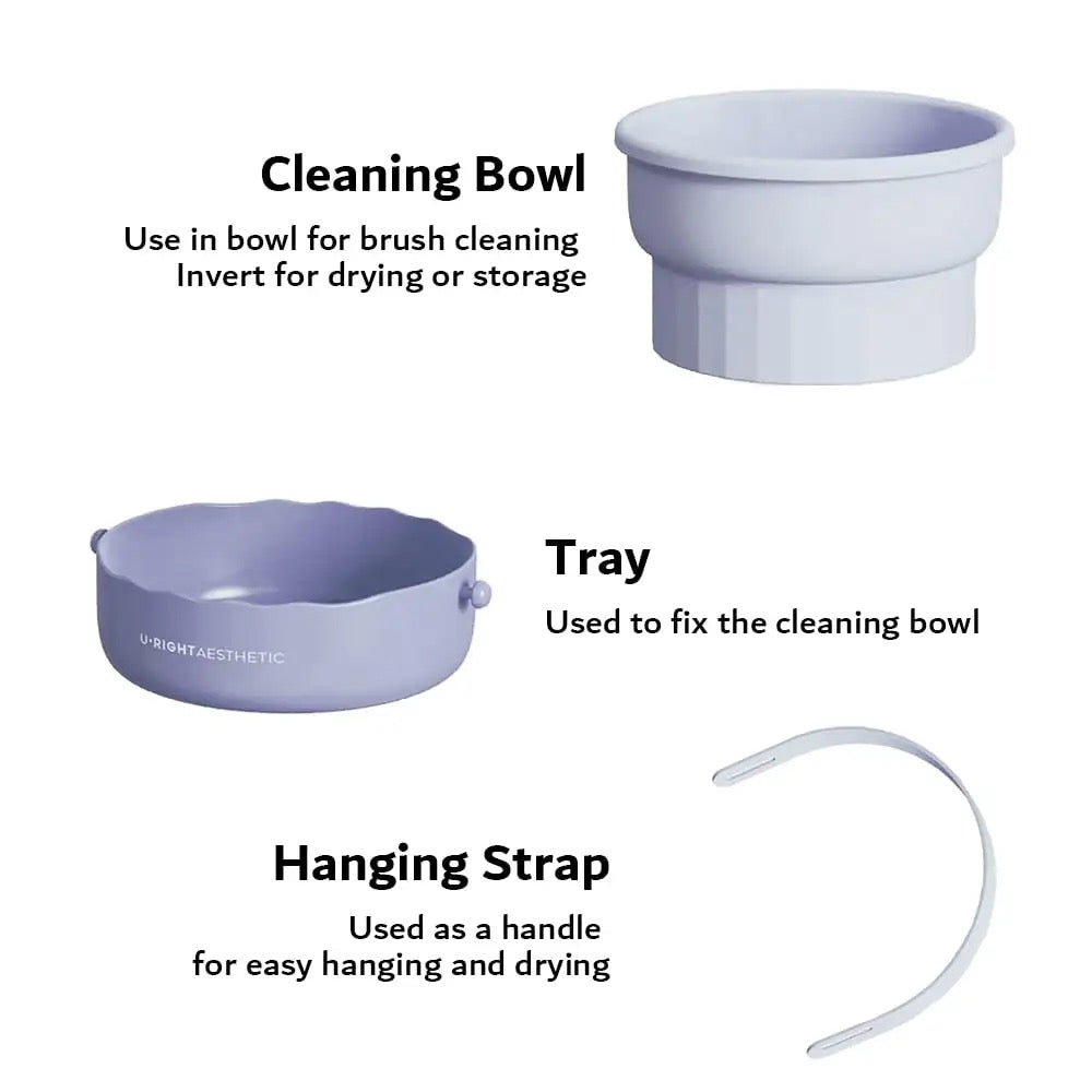 Different parts of Makeup Brush Cleaning Mat with Brush Drying Holder