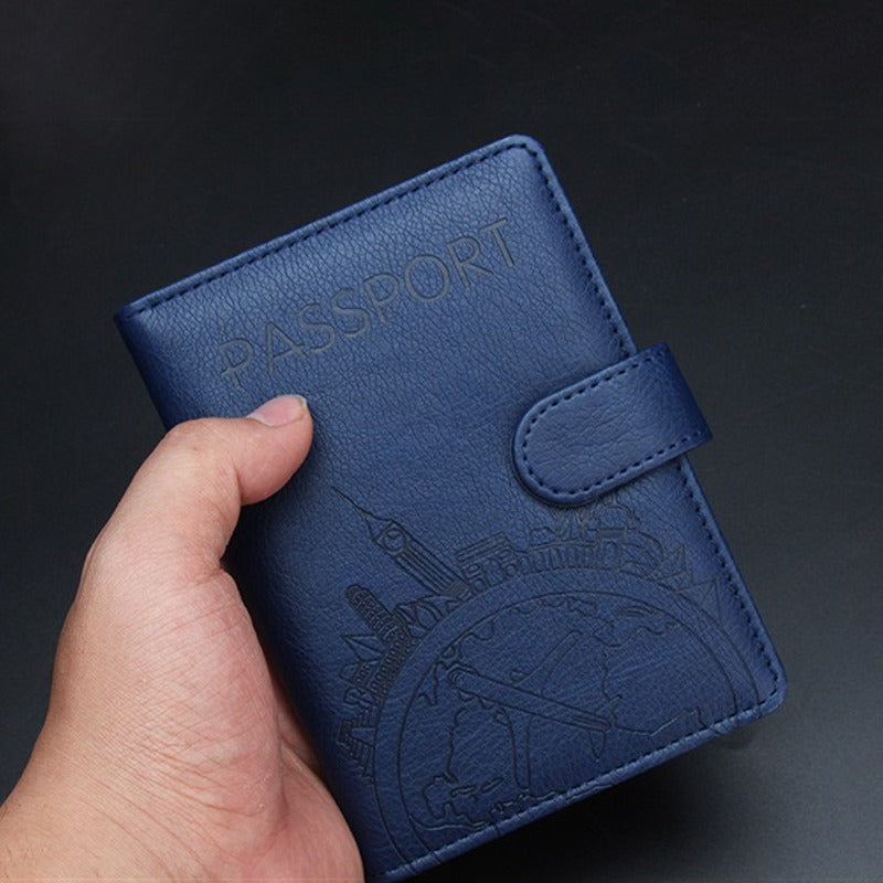 A Person Is Holding Passport Holder Wallet.