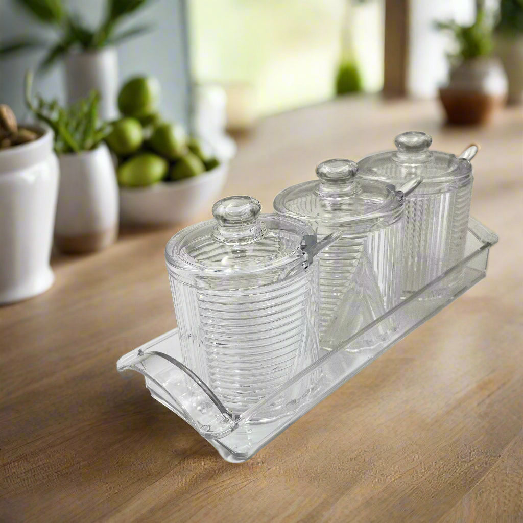 3 Pcs Acrylic Seasoning Pot.