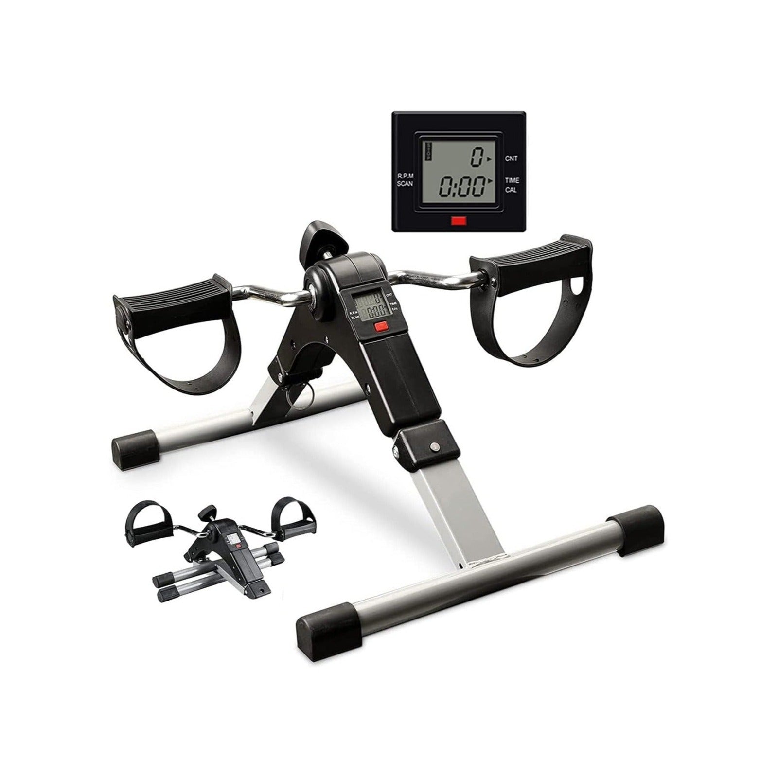 arm pedal exerciser Pedal Exerciser for Arms & Legs, Foldable Mini Exercise Bike with LCD