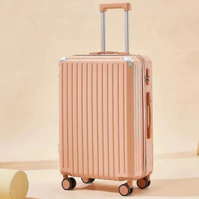 Pink Multi-functional Travel Suitcase With USB Charging Ports.