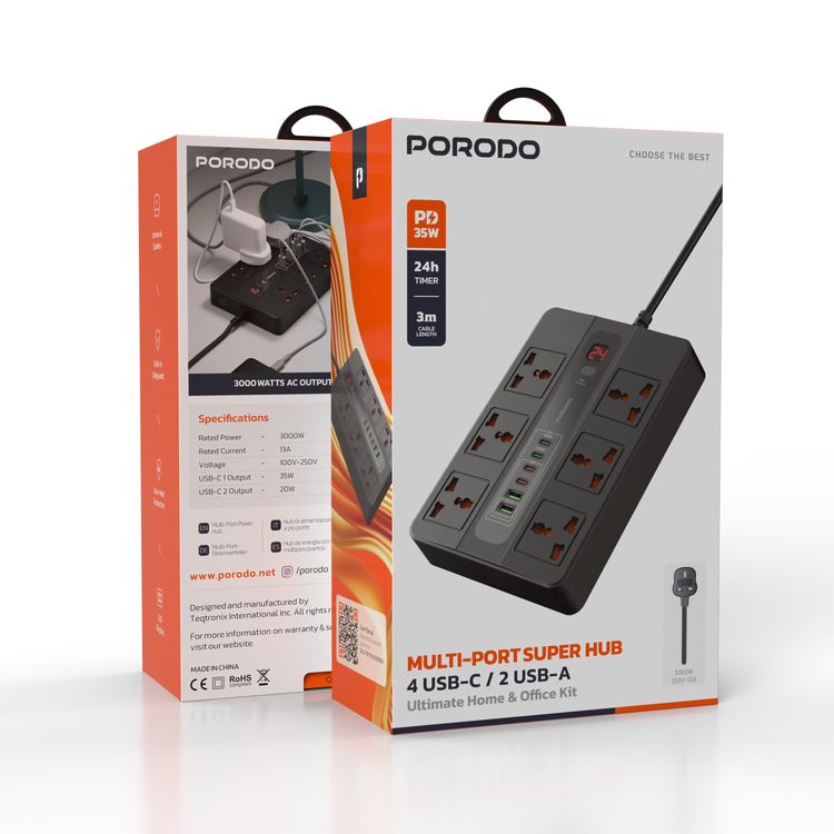 Package of Porodo Multi-Port Super Hub.