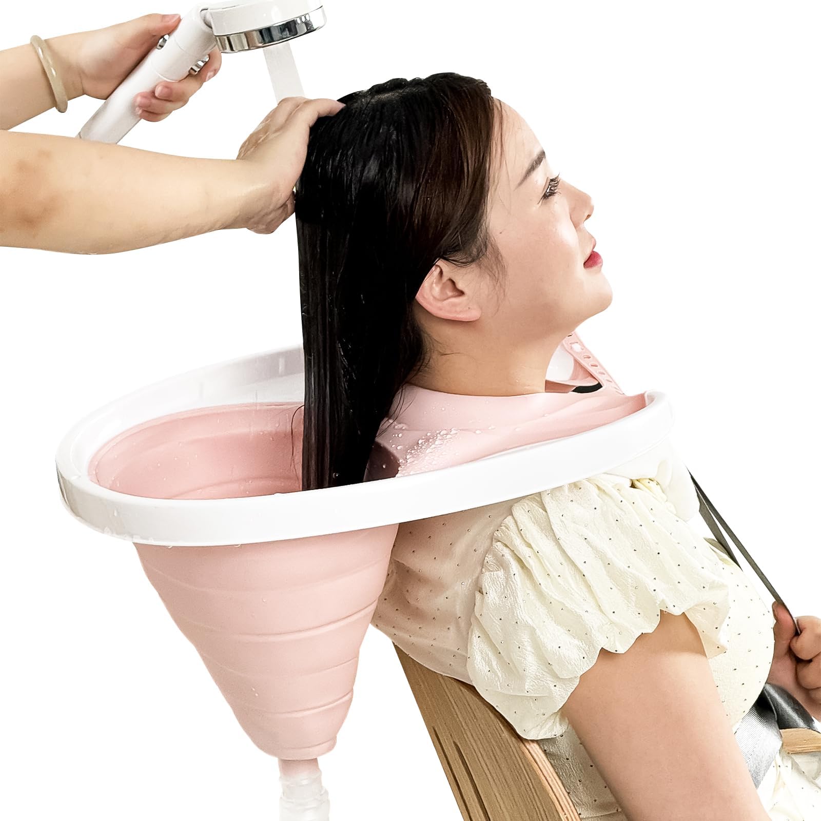 Portable Hair Shampoo Basin, Hair Washing Sink with Strap and Removabl
