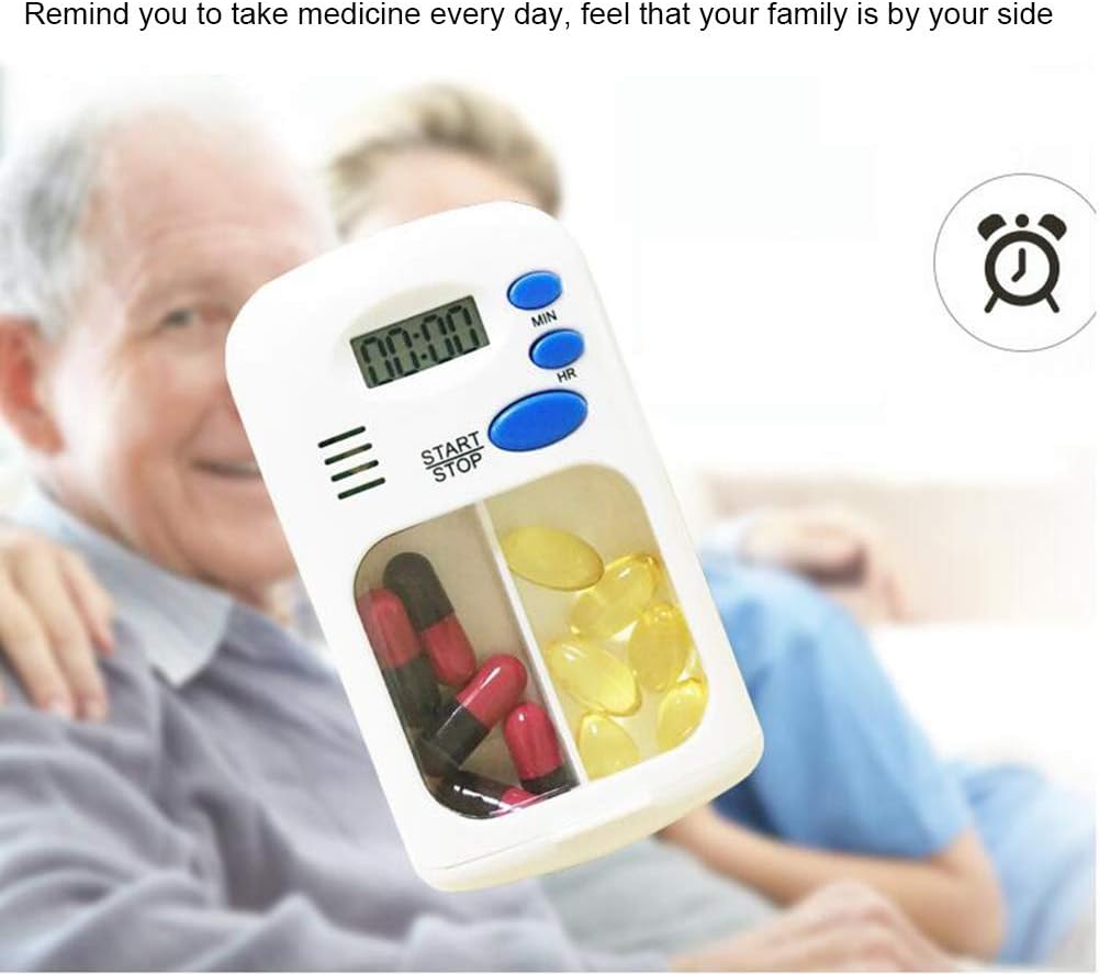 Portable Mini Travel Carry Pill Box with time